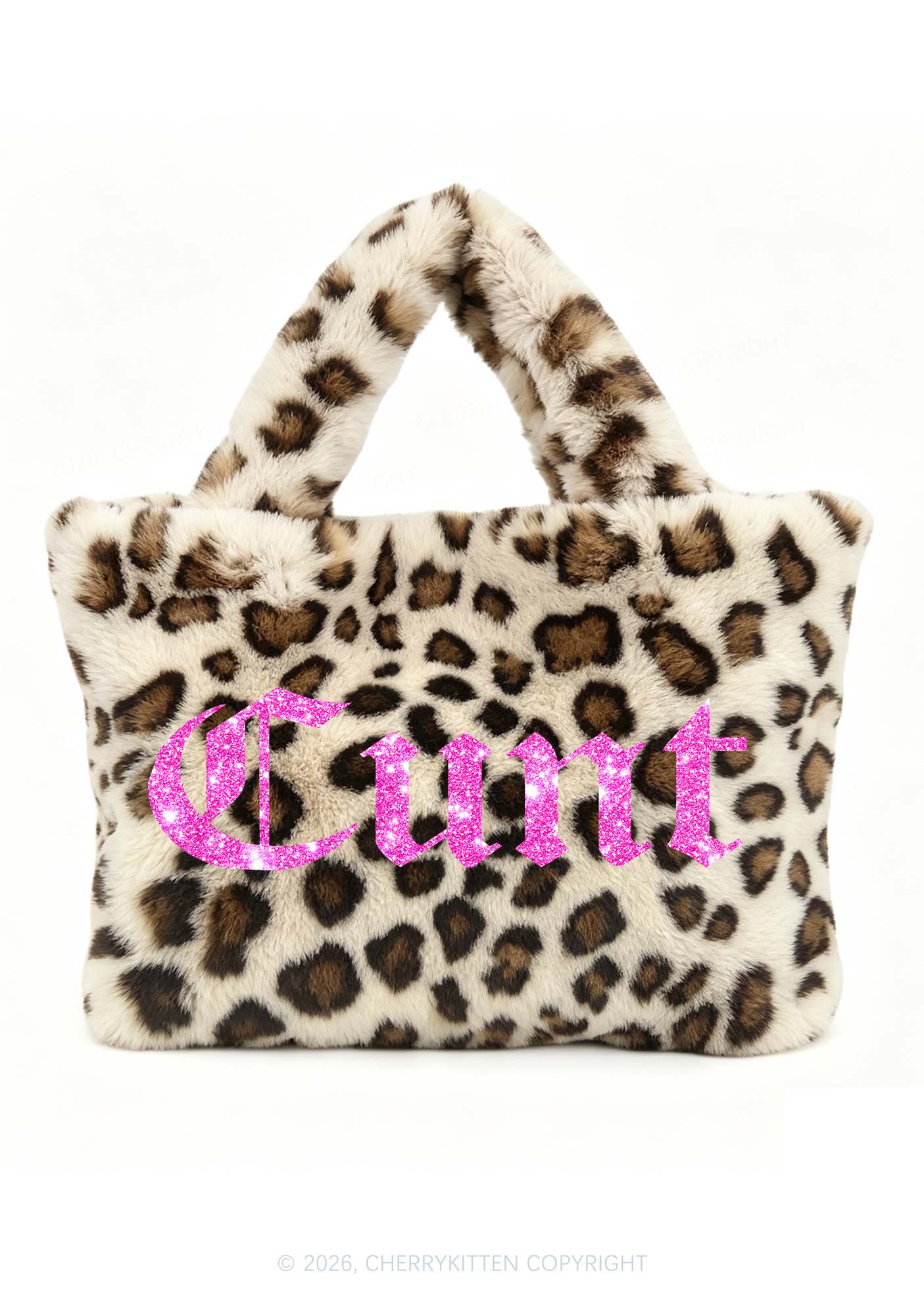Glitter Cxxt Y2K Plush Leopard Handbag Cherrykitten