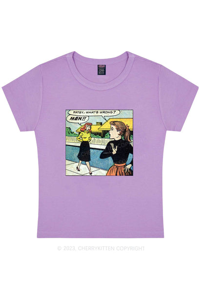 Curvy What's Wrong Men Y2K Baby Tee Cherrykitten