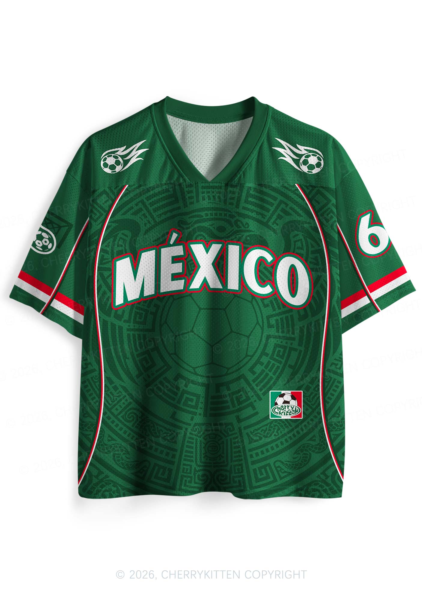 Custom Green Mexico Totem Art Y2K Sport Jersey Shirts Cherrykitten