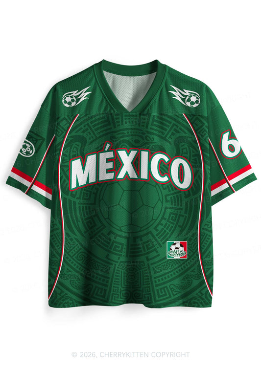 Custom Green Mexico Totem Art Y2K Sport Jersey Shirts Cherrykitten