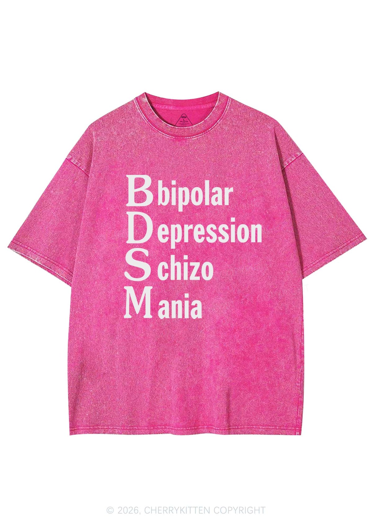 Bipolar Depression Schizo Mania Y2K Shirts Washed Tee Cherrykitten