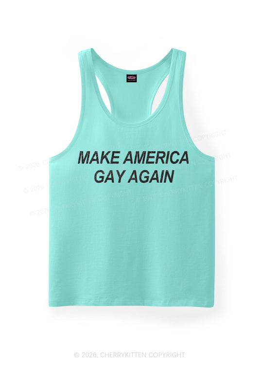 Make America Gay Again Pride Y2K Men Racerback Tank Top Cherrykitten