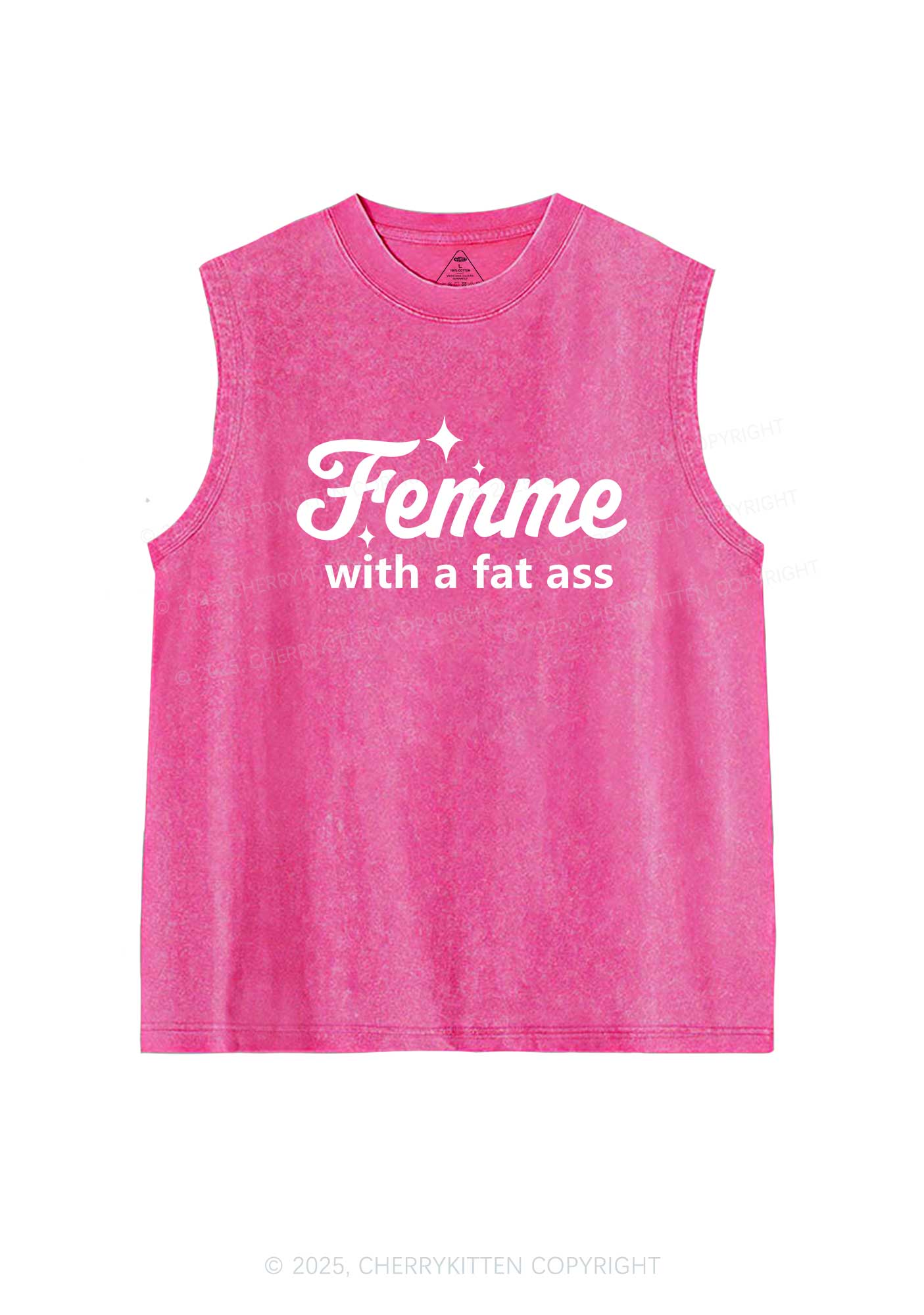 Femme With Fat Axx Pride Y2K Washed Muscle Tank Cherrykitten