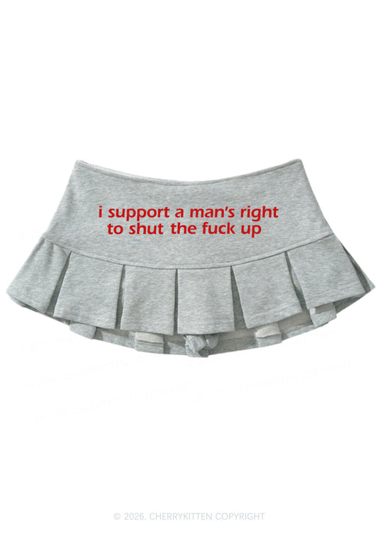 I Support A Mans Right Y2K Mini Pleated Skirts Cherrykitten
