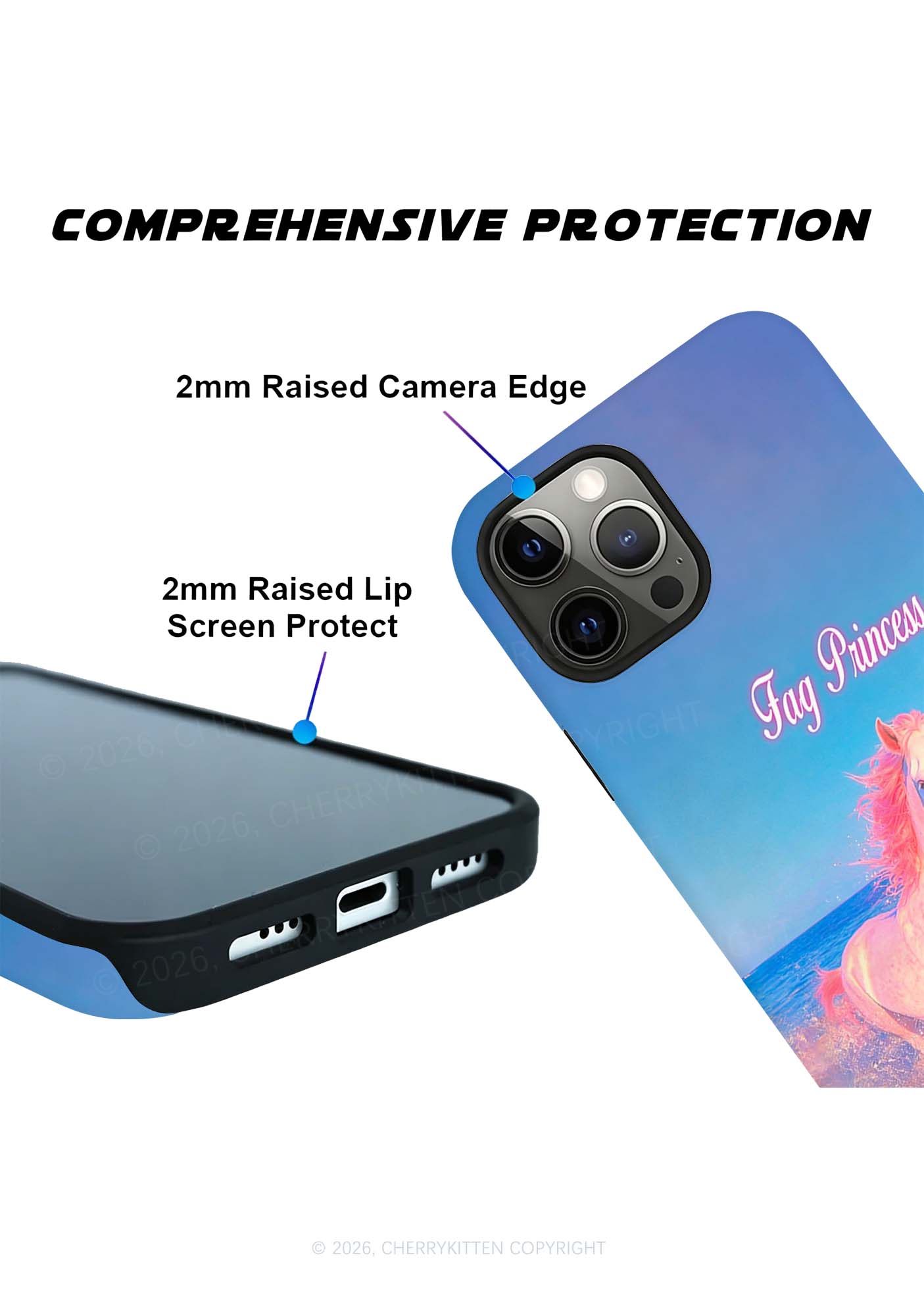 Blue Fag Princess Horse Pride Y2K Phone Case Cherrykitten