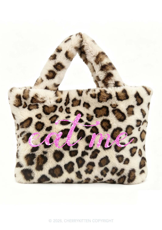 Glitter Eat Me Y2K Plush Leopard Handbag Cherrykitten