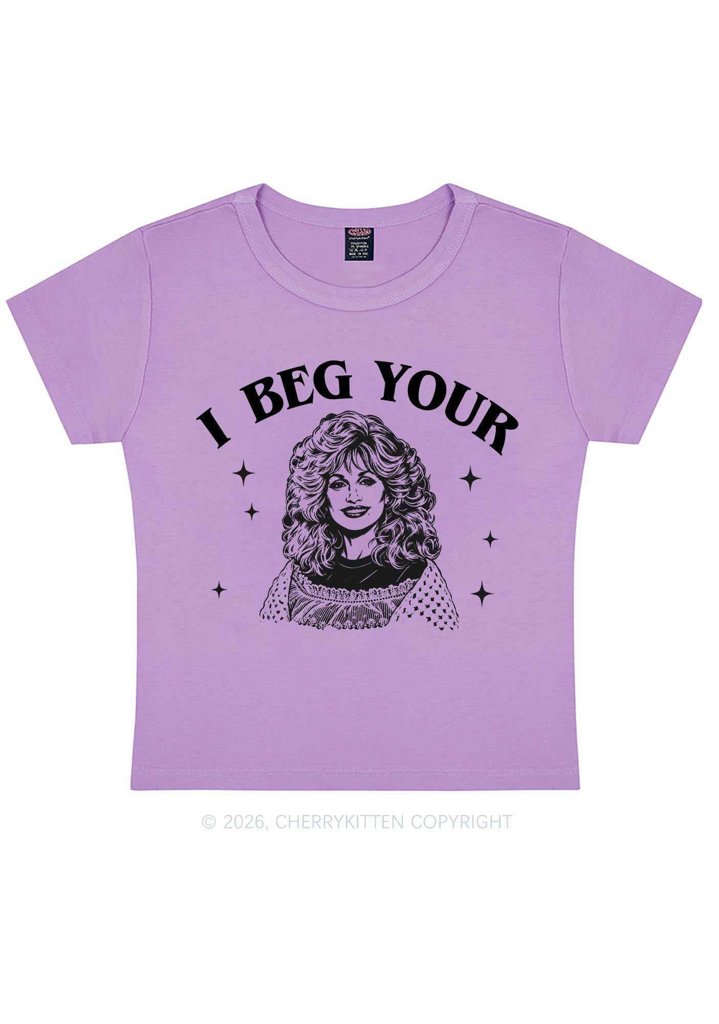 I Beg Your DP Y2K Baby Tee Cherrykitten