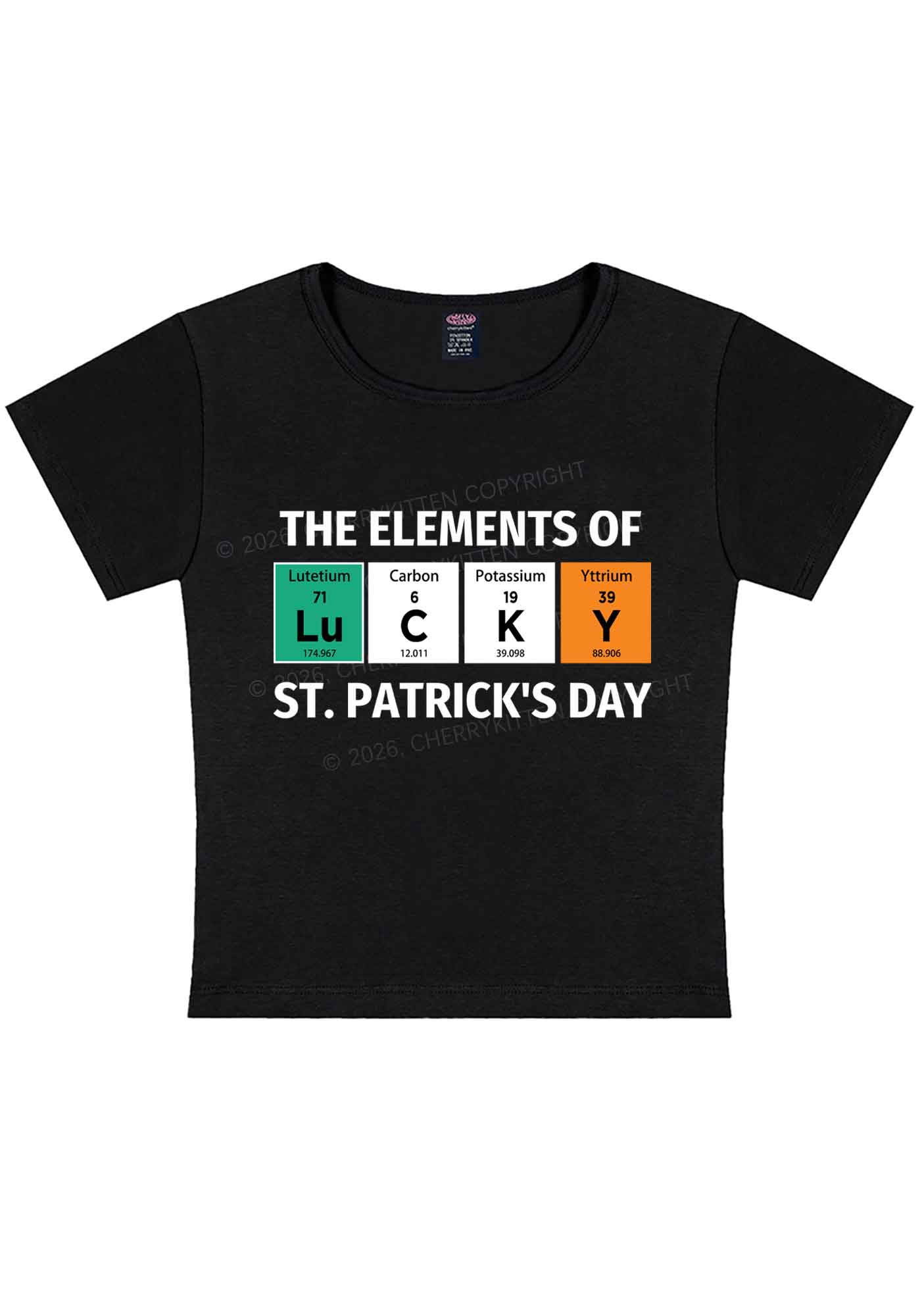 Elements Of Lucky St Patricks Y2K Baby Tee Cherrykitten
