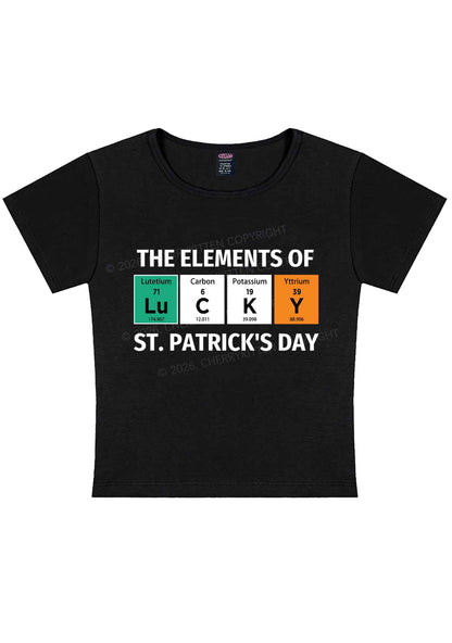 Elements Of Lucky St Patricks Y2K Baby Tee Cherrykitten