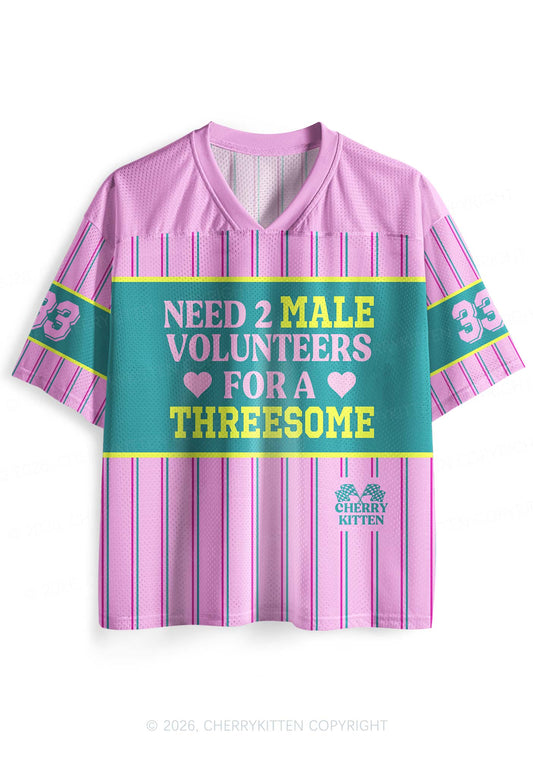 Two Male Volunteers For Threesome Y2K Sport Jersey Shirts Cherrykitten