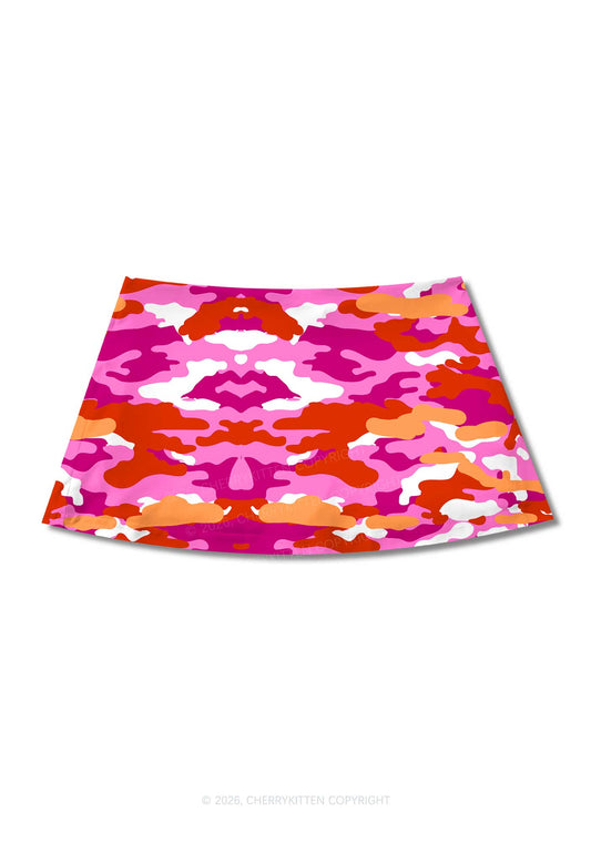 Lesbian Camouflage Pride Y2K Print Mini Skirt Cherrykitten