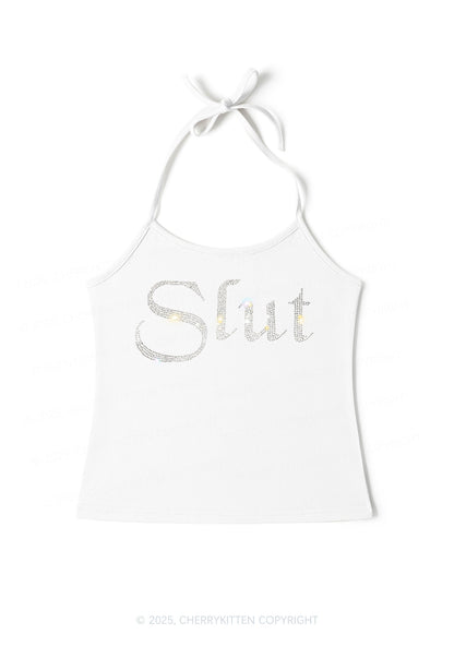 Rhinestone Slxt Y2K Halter Neck Cami Cherrykitten