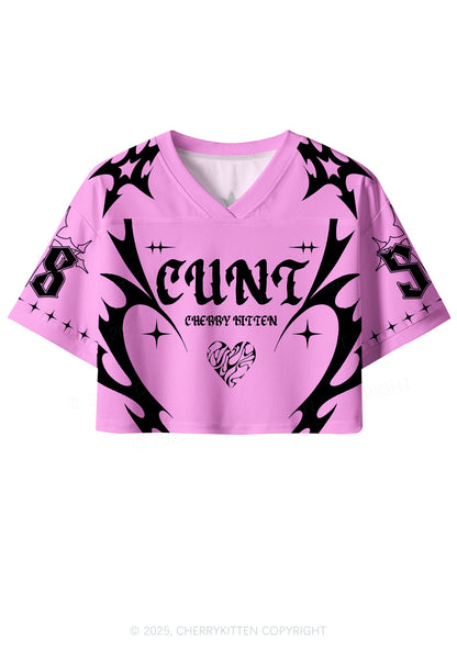 Custom Pink Flame Cxxt Y2K Crop Sport Jersey Shirts Cherrykitten