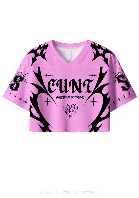 Custom Pink Flame Cxxt Y2K Crop Sport Jersey Shirts Cherrykitten