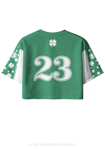 Custom Slainte St Patricks Y2K Crop Sport Jersey Shirts Cherrykitten