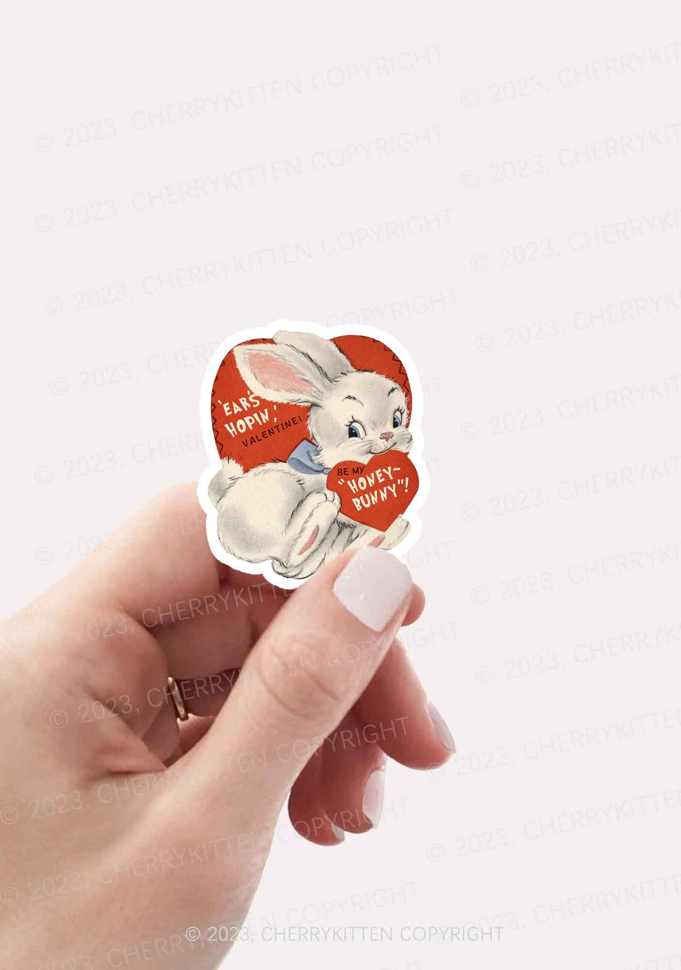 Ears Hopin Valentine Be My Honey Bunny 1Pc Y2K Sticker Cherrykitten