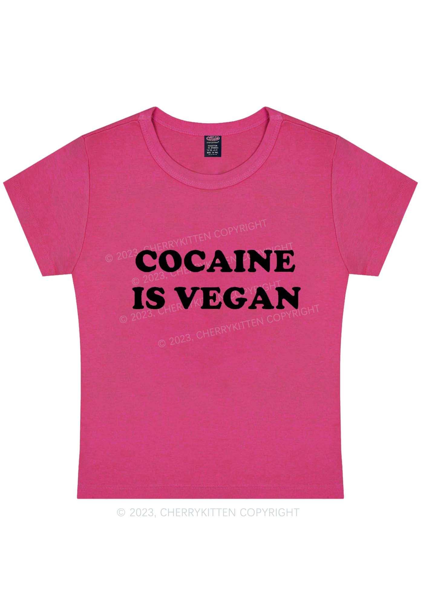 Cola Is Vegan Y2K Baby Tee Cherrykitten