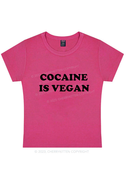 Cola Is Vegan Y2K Baby Tee Cherrykitten