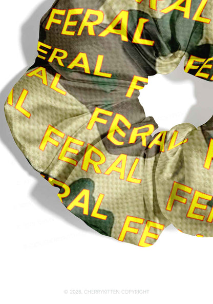 Wild Camouflage Feral Y2K Hair Scrunchie Cherrykitten