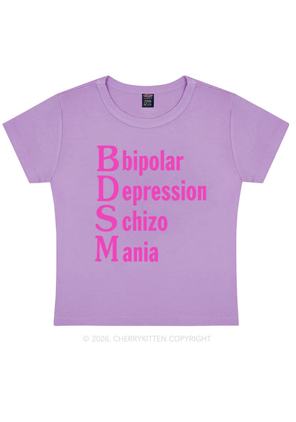 Bipolar Depression Schizo Mania Y2K Baby Tee Cherrykitten