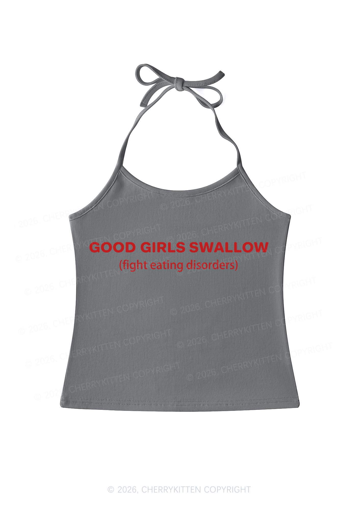 Good Girls Swallow Y2K Halter Neck Cami Cherrykitten