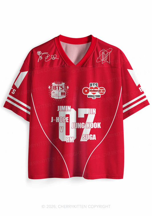 Red Seven Boys Y2K Sport Jersey Shirts Cherrykitten