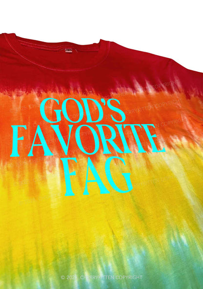 Gods Favorite Fag Pride Y2K Tie Dye Shirts Cherrykitten