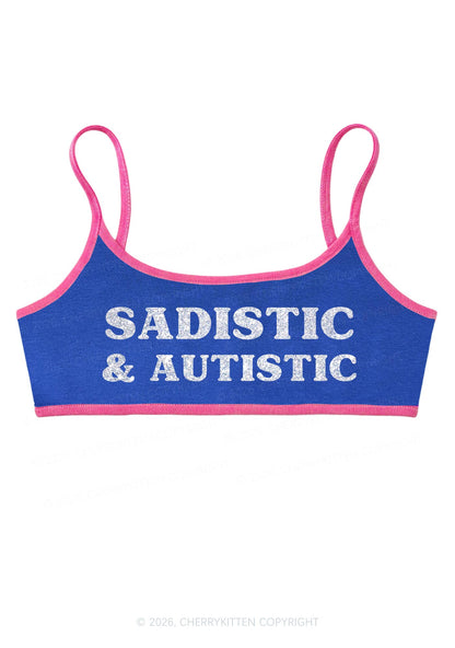 Glitter Sadistic And Autistic Y2K Super Crop Cami Cherrykitten