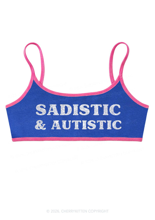 Glitter Sadistic And Autistic Y2K Super Crop Cami Cherrykitten