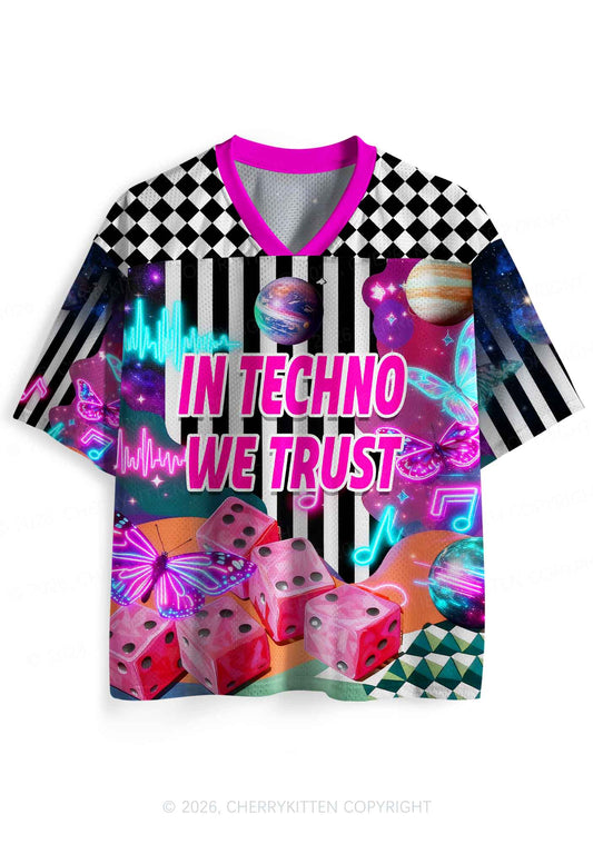 In Techno We Trust Y2K Sport Jersey Shirts Cherrykitten