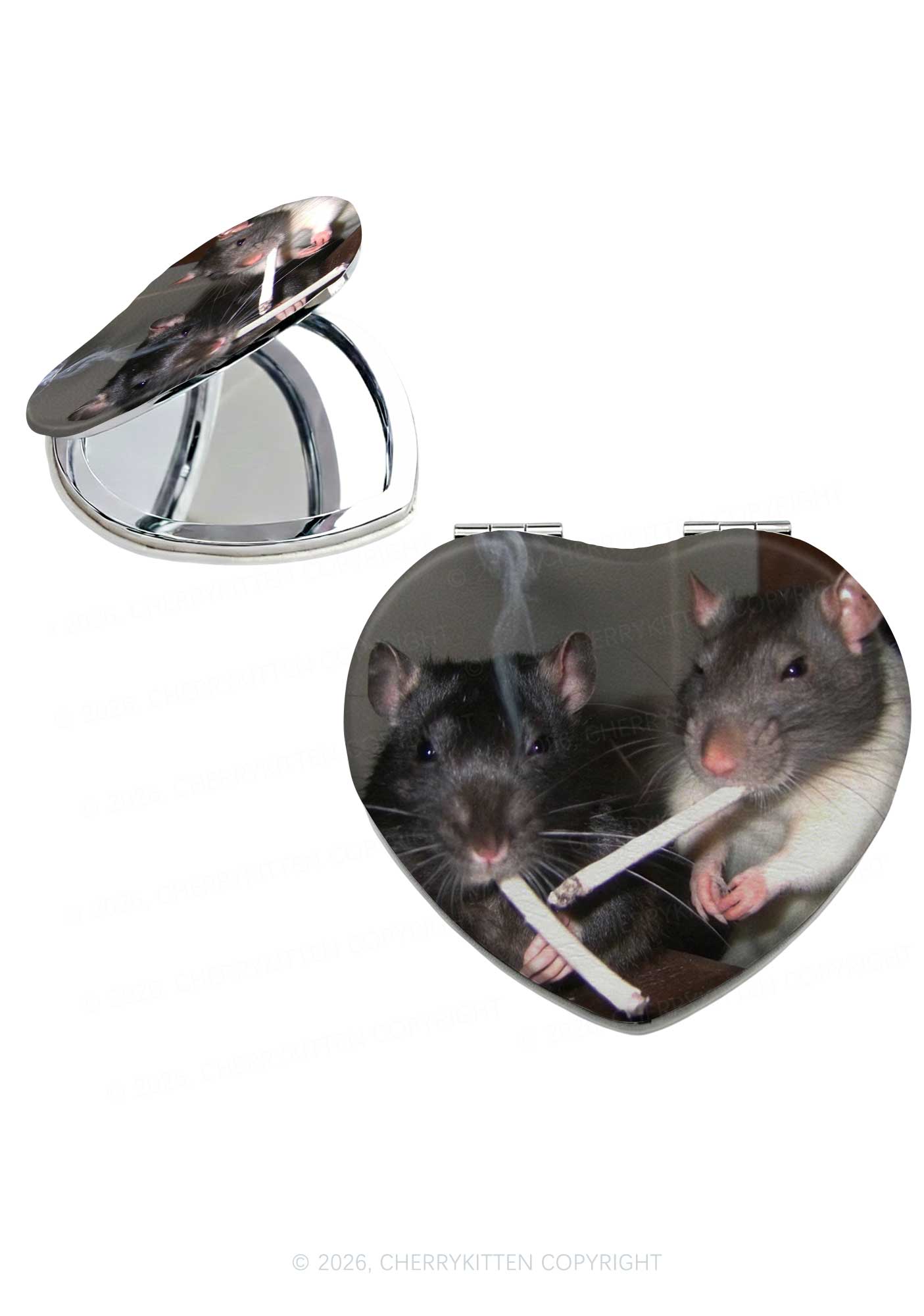 Smoking Rats Y2K Folding Makeup Mirror Cherrykitten