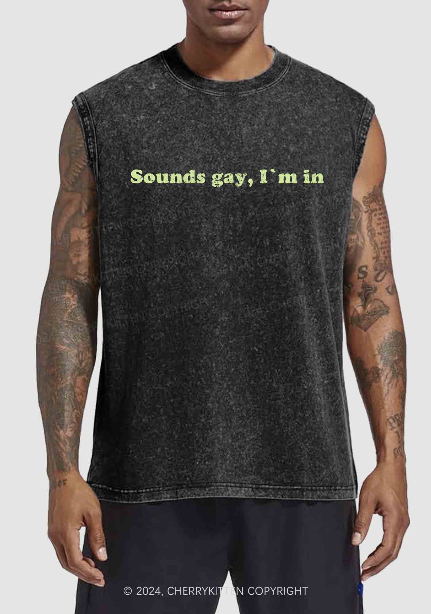 Sounds Gay Y2K Washed Tank Cherrykitten