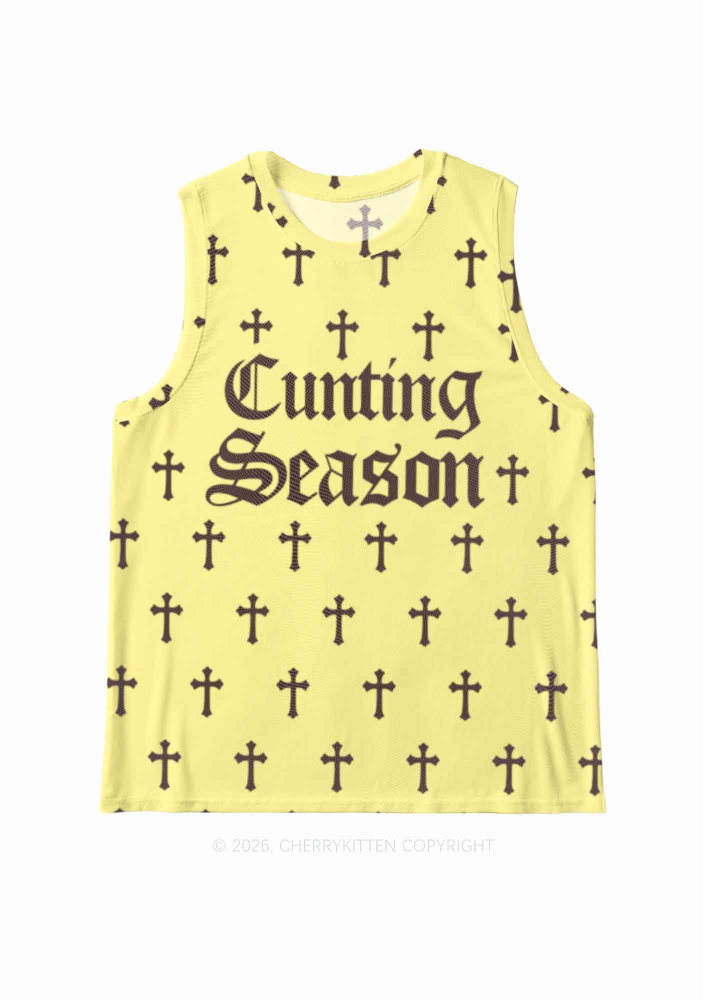 Cunting Season Cross Y2K Mesh Muscle Tank Cherrykitten