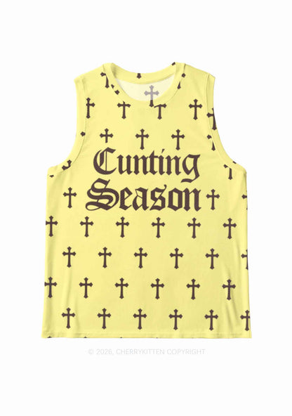 Cunting Season Cross Y2K Mesh Muscle Tank Cherrykitten