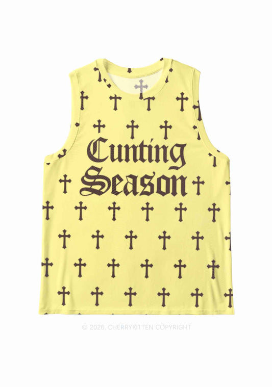 Cunting Season Cross Y2K Mesh Muscle Tank Cherrykitten