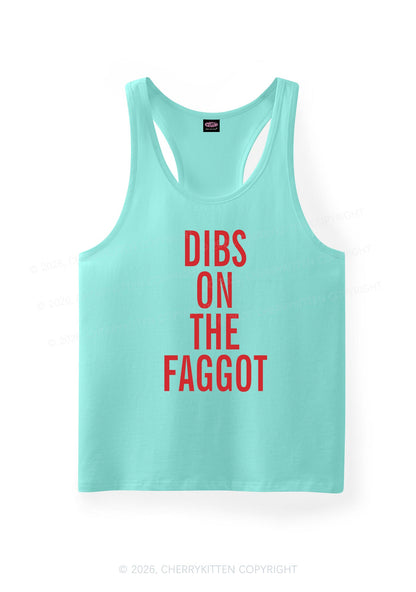Dibs On The Faggot Pride Y2K Men Racerback Tank Top Cherrykitten