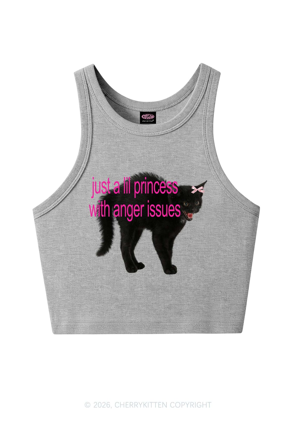 Just A Lil Princess Y2K Crop Tank Top Cherrykitten