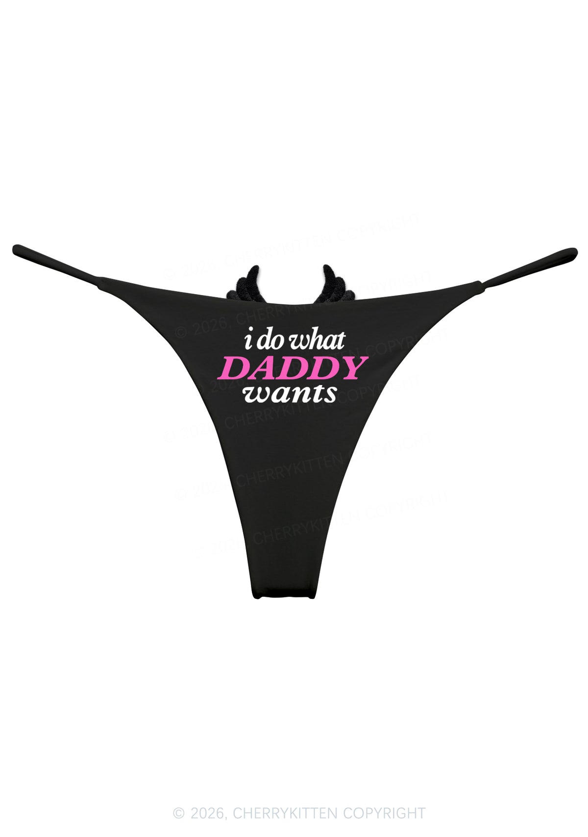 Do What Daddy Wants Y2K Goth Angel Wings Bikini String Thong Cherrykitten