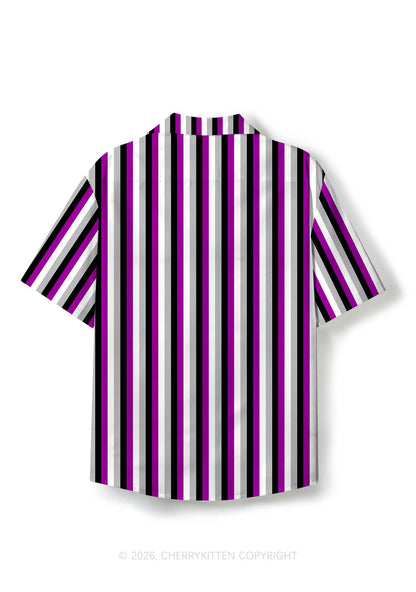Asexual Flag Pride Y2K Print Hawaiian Shirt Cherrykitten