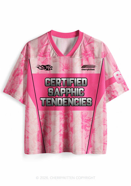 Certified Sapphic Tendencies Pride Y2K Sport Jersey Shirts Cherrykitten