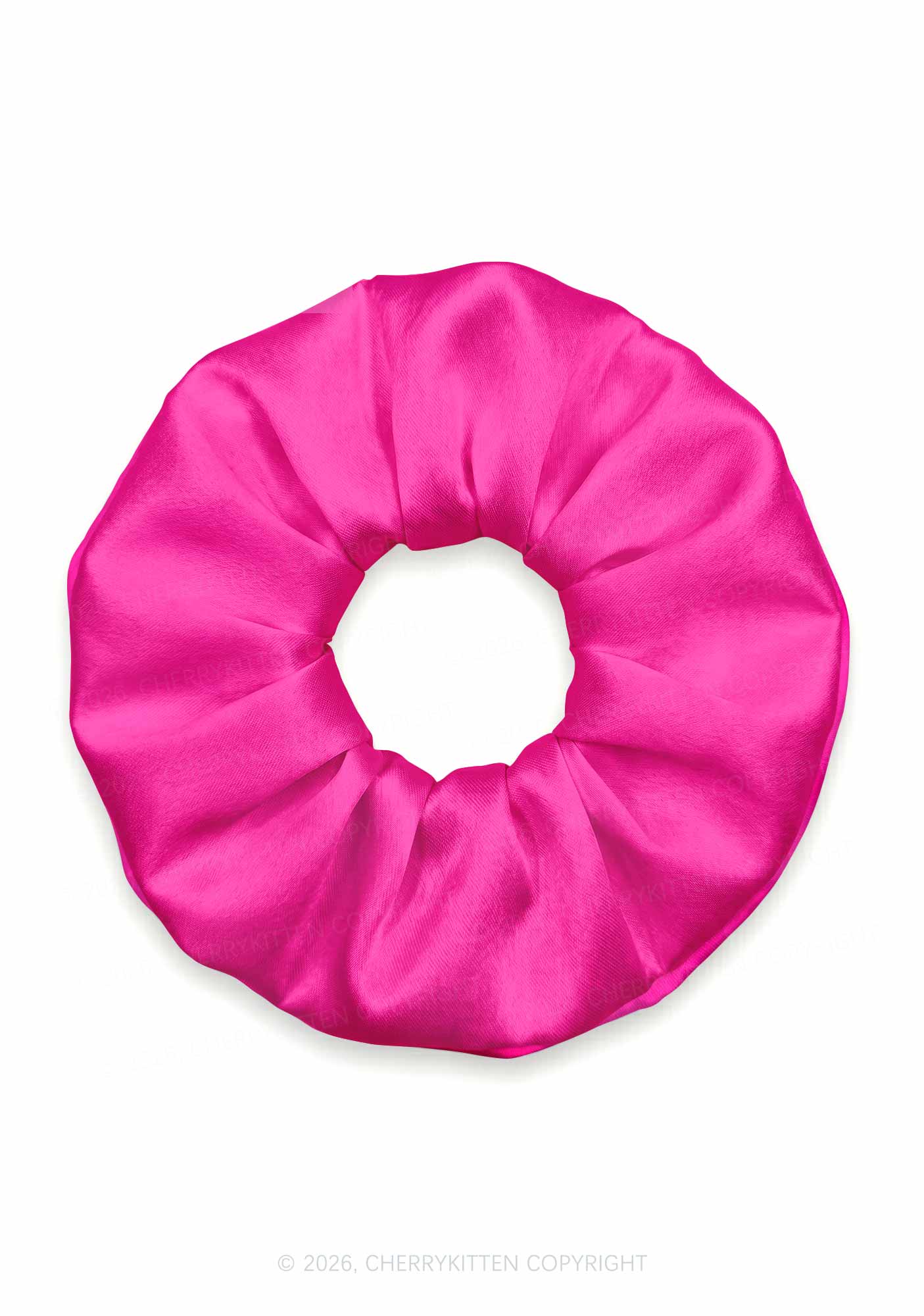 Hot Pink Plain Y2K Hair Scrunchie Cherrykitten