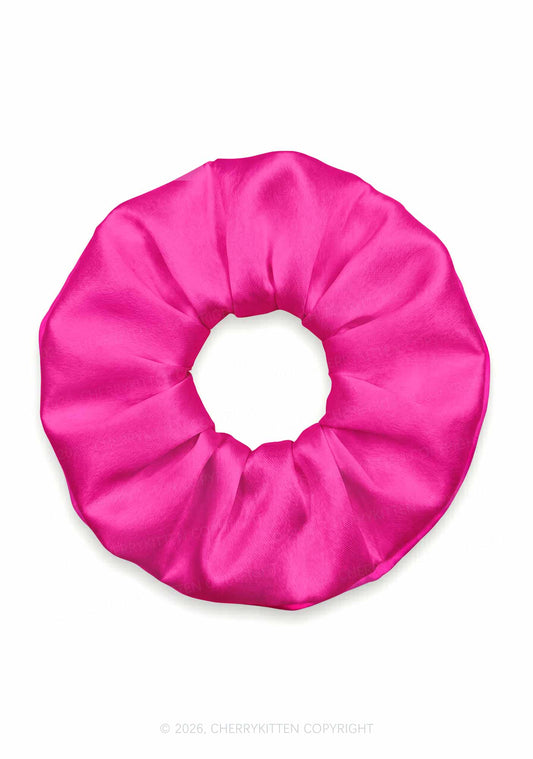Hot Pink Plain Y2K Hair Scrunchie Cherrykitten