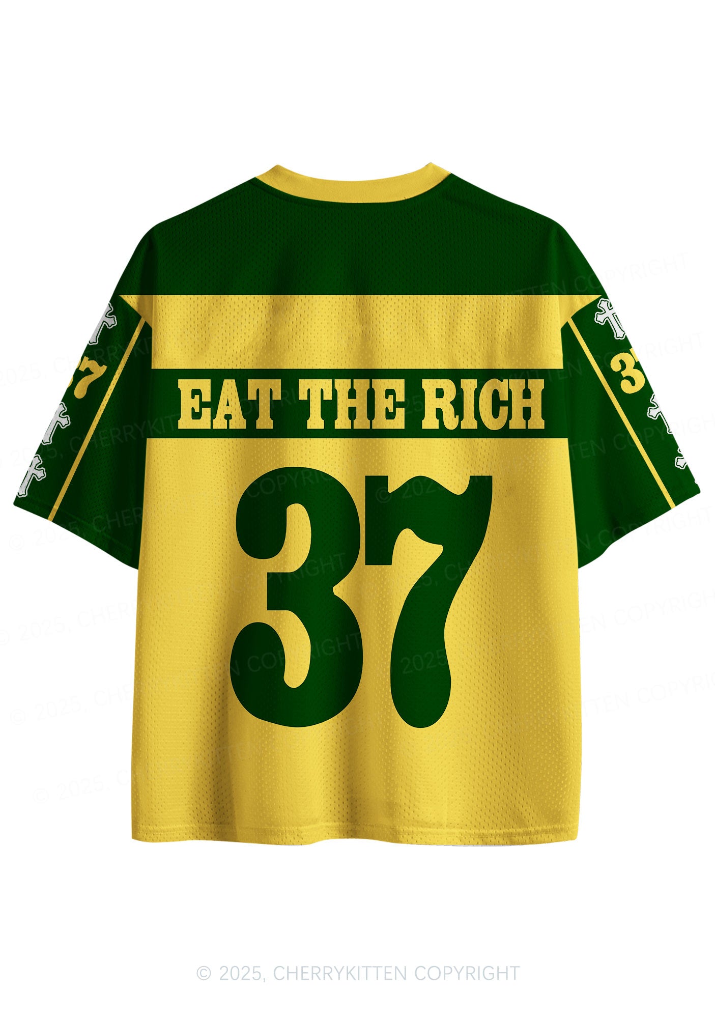 Custom Yellow Eat The Rich Y2K Sport Jersey Shirts Cherrykitten