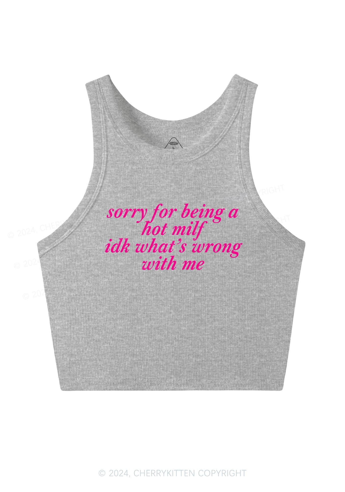 Sorry For Being A Hot Mxxf Y2K Crop Tank Top Cherrykitten