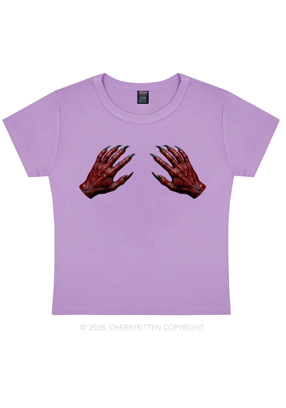 Satan Hands Y2K Baby Tee Cherrykitten