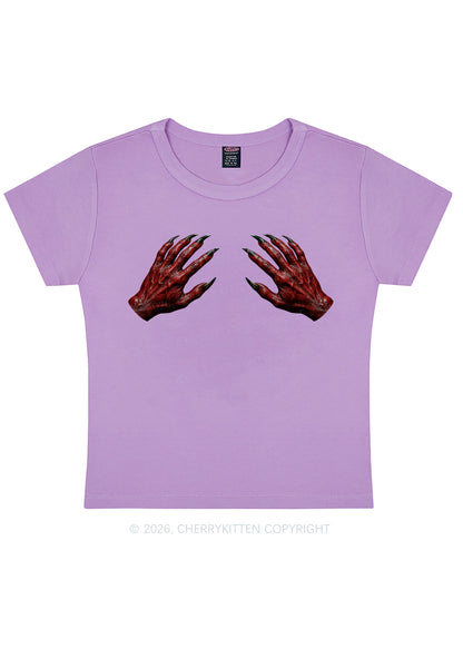 Satan Hands Y2K Baby Tee Cherrykitten