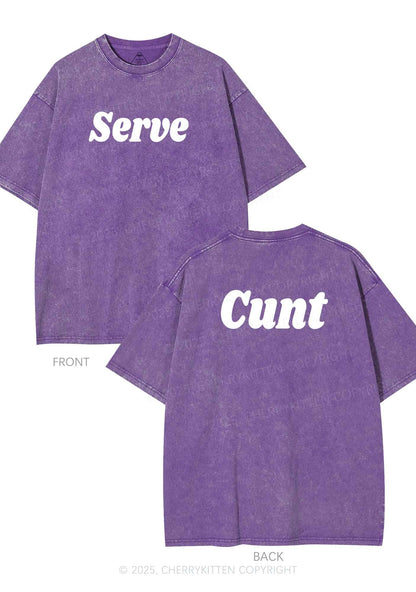 Serve Cxxt Two Sides Y2K Shirts Washed Tee Cherrykitten