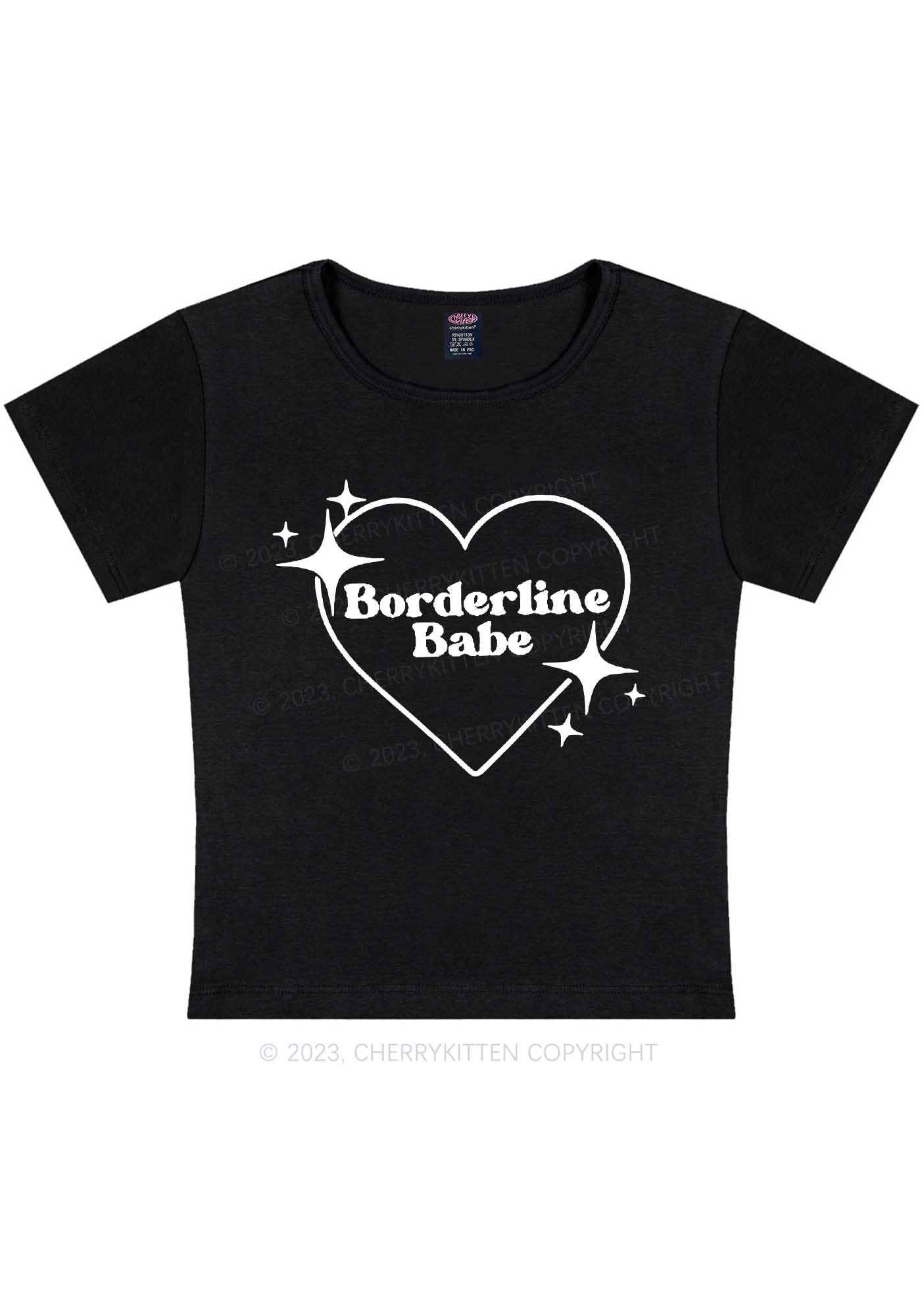 Borderline Personality Babe Y2K Baby Tee Cherrykitten