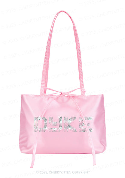 Rhinestone Dyke Pride Y2K Satin Bags Cherrykitten
