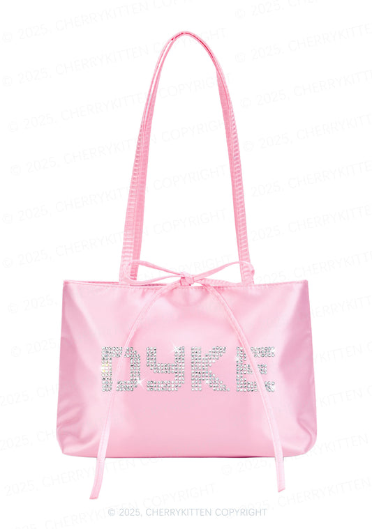 Rhinestone Dyke Pride Y2K Satin Bags Cherrykitten
